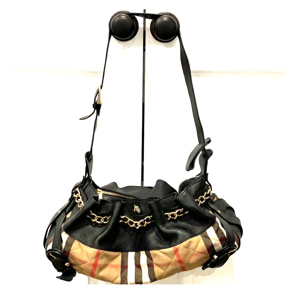 Burberry black quilted check Margaret Shoulder Bag